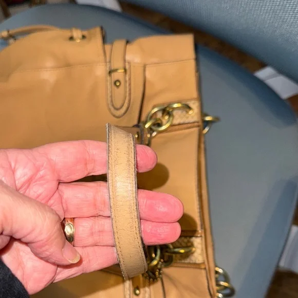 Rehab Coach Tan Leather Tote Bag - Picture 8 of 16